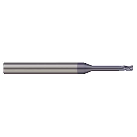 End Mill, 3 Flute, Corner Radius, 0.0600 Cutter Dia, Overall Length: 1-1/2